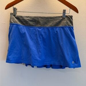 Lululemon Pace Setter Skirt Blue Grey Pleated Athletic Skort Size 6